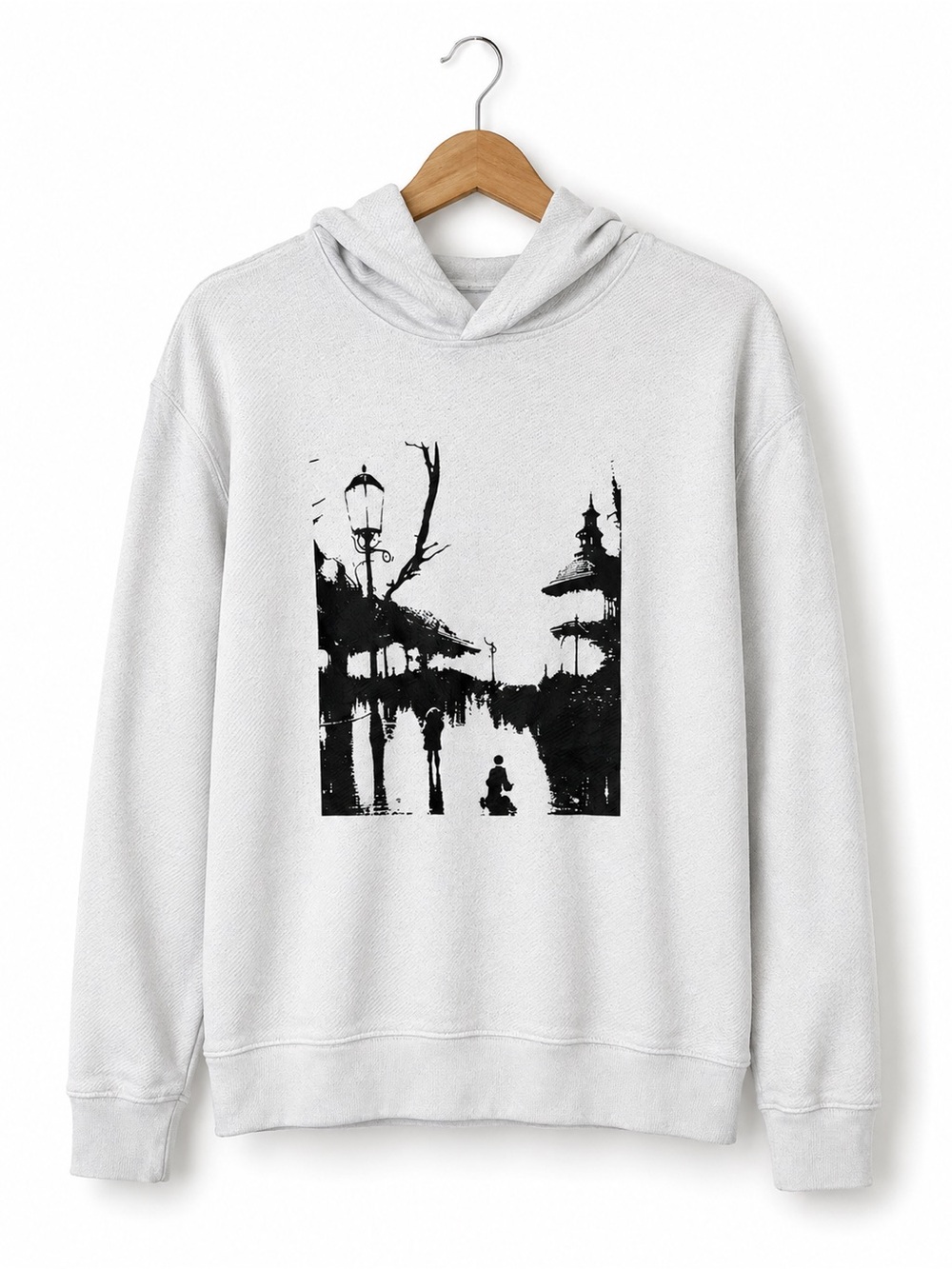 GAP Cream Hoodie with Black Graphic S NWOT - Picture 3 of 6